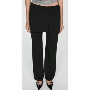 Mango Black Pleated Skirt Trousers - Size Medium *BRAND NEW